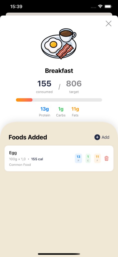 Breakfast — Add food
