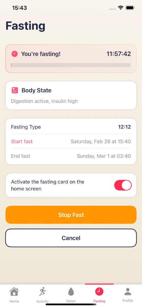 Fasting detail